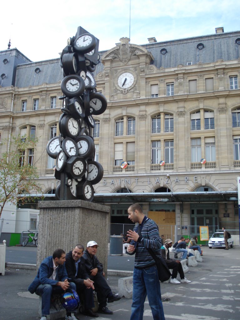 Clocks in front of the Gare St. Lazare by nico_d