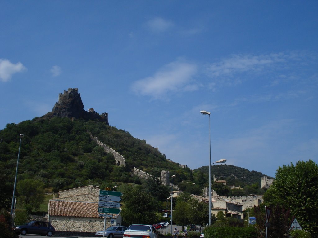 Castle on a STEEP mountain. Almost looks like the great wall of China by nico_d