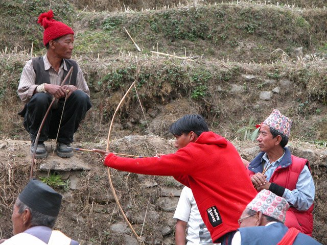 Maoist Rebels celebrating during a cease fire, Anapurna region by snorth