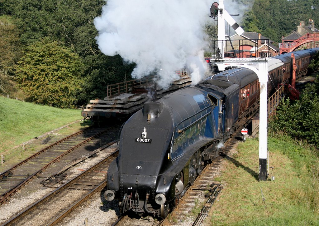 LNER Class A.4 No.60007 SIR NIGEL GRESLEY departing Goathland with a Grosmont - Pickering service by alan drury