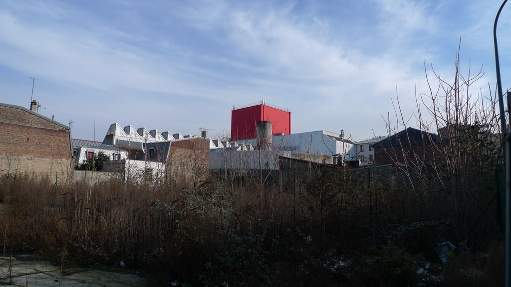 Red Cube in day light, Gennevilliers-Février 2009 by Syldenn