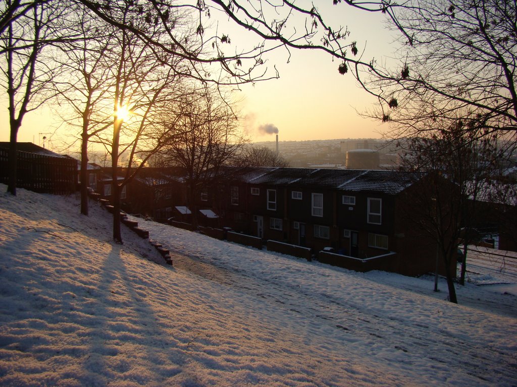 Winter sunrise over Burngreave homes, Sheffield S4 by sixxsix