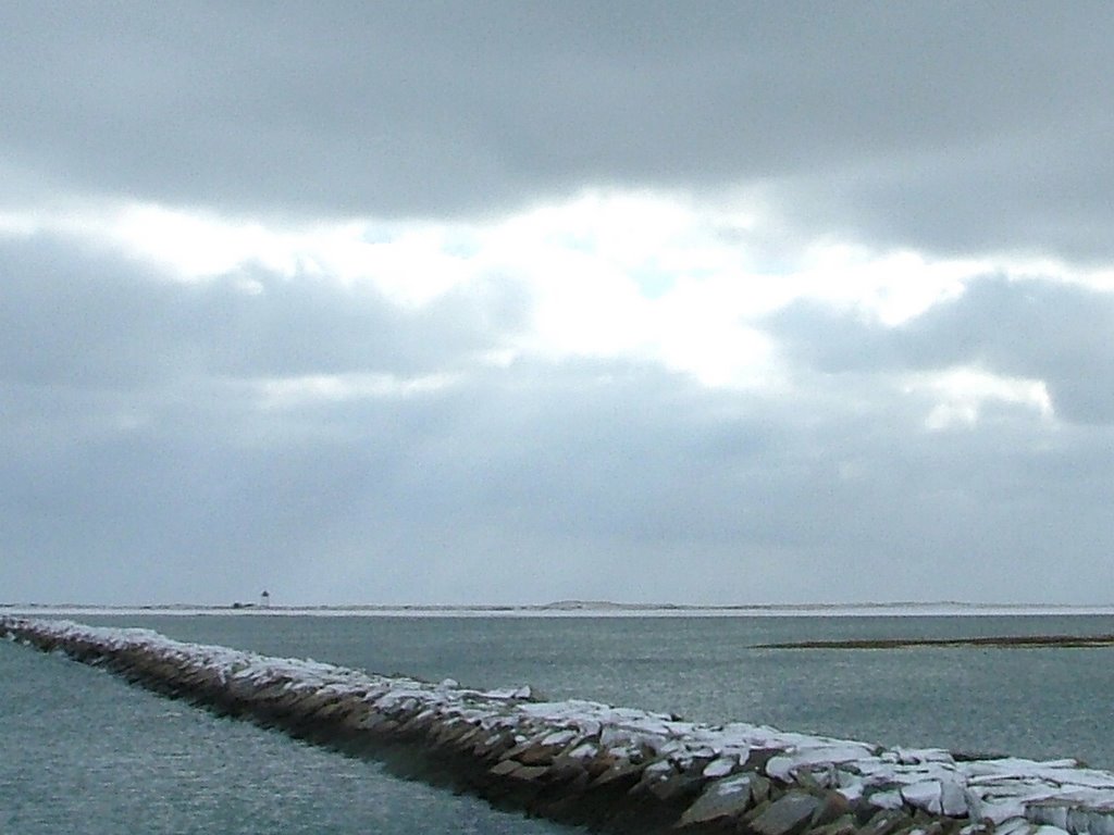 Provincetown Breakwater in Winter by Lori Hovenstine