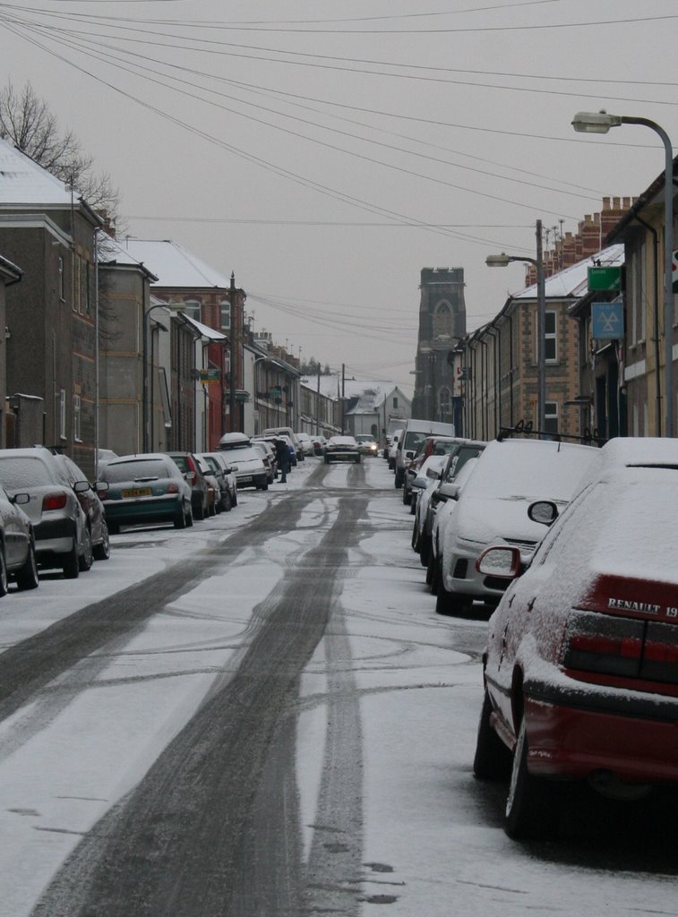 Salop street, view upto the church by skizzywales