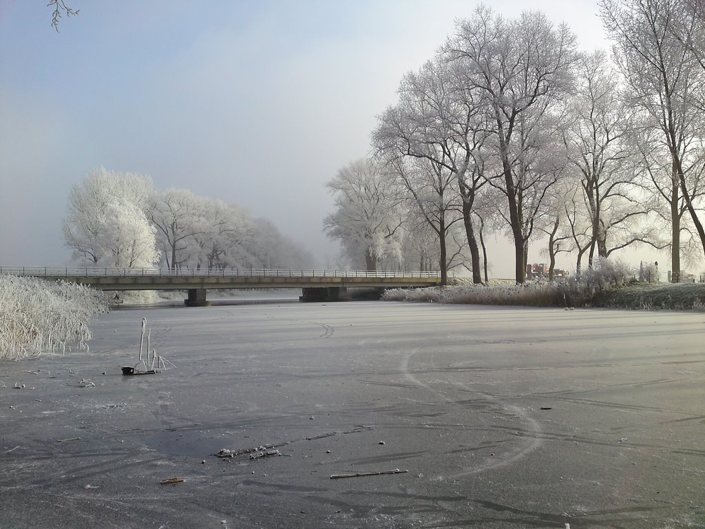 Winter op de Damse Vaart (nabij grens) by Hans Van Landschoot