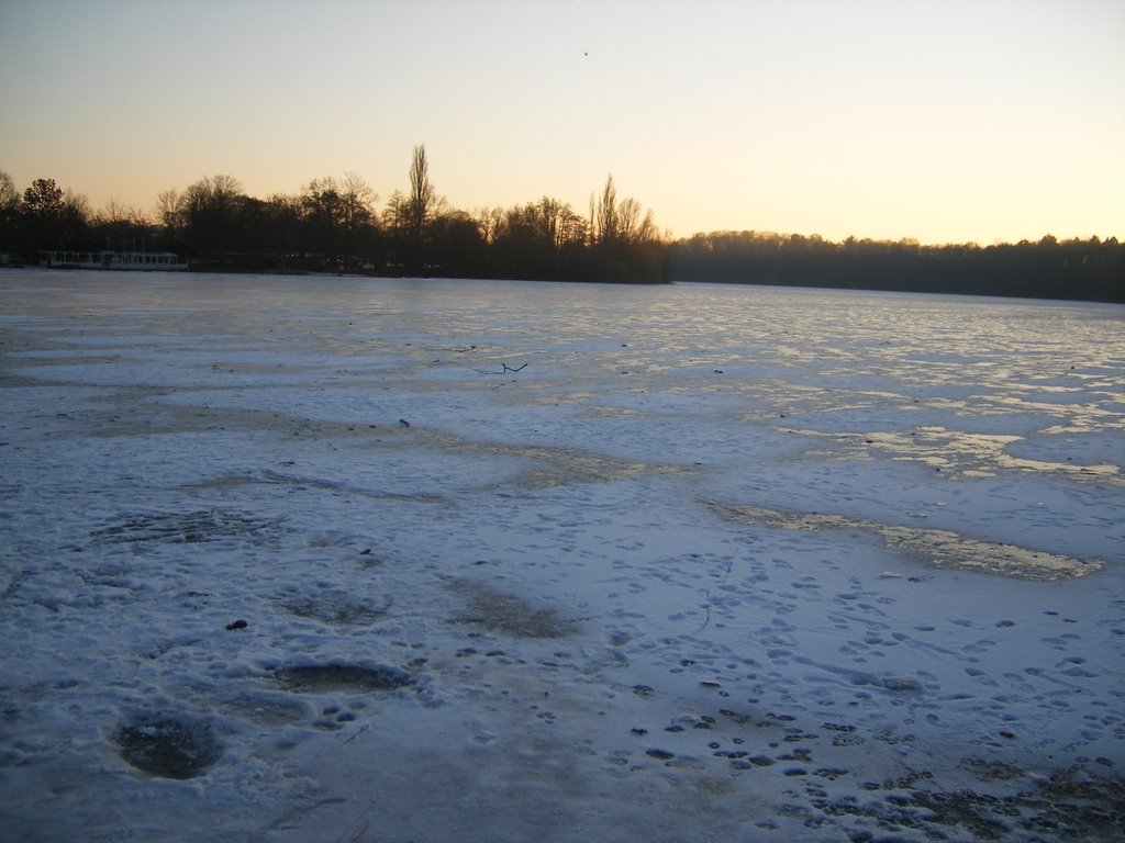 Hamburg-Harburg, Außenmühlenteich zugefroren! Winter 2009 - von Engin Özkan by Engin Özkan