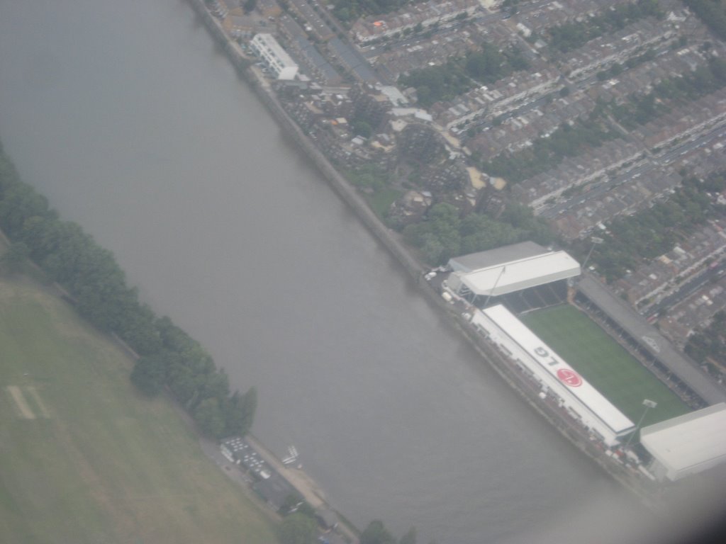 Fulham Station,Craven Cottage from sky by Pukkipekka