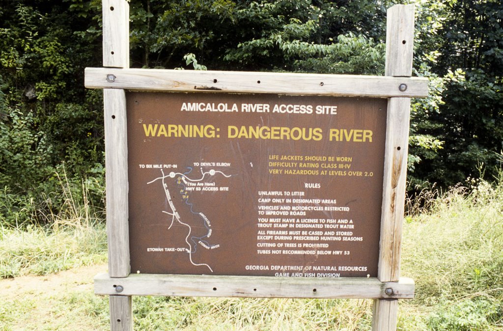 Amicalola river sign 02 by John Findley