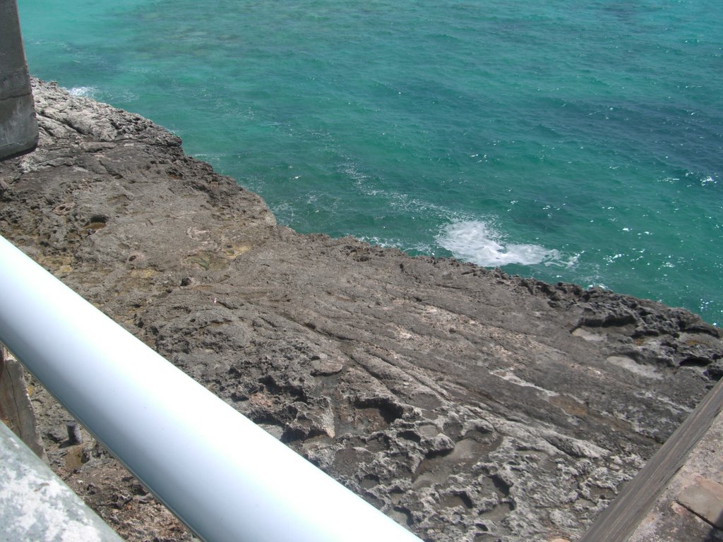 Caribbean Side of Glass Window Bridge by Jesper Jurcenoks