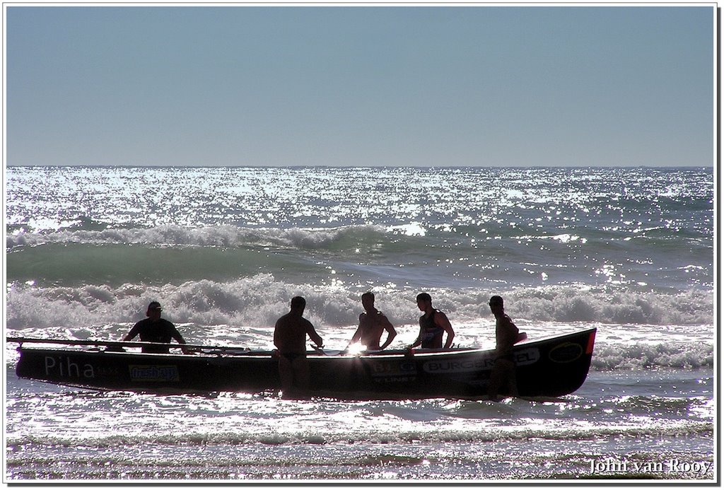 Waihi Beach Surf Life Saving Boat Crew from Piha, NZ by JayVeeare