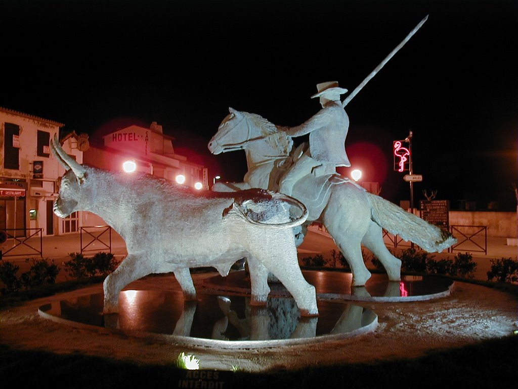 Carrefour du Gardian à cheval avec taureau by Jean François Antoni…