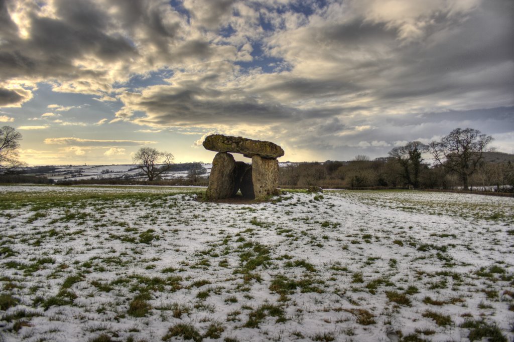 St Lythans burial chamber in the snow by fillup