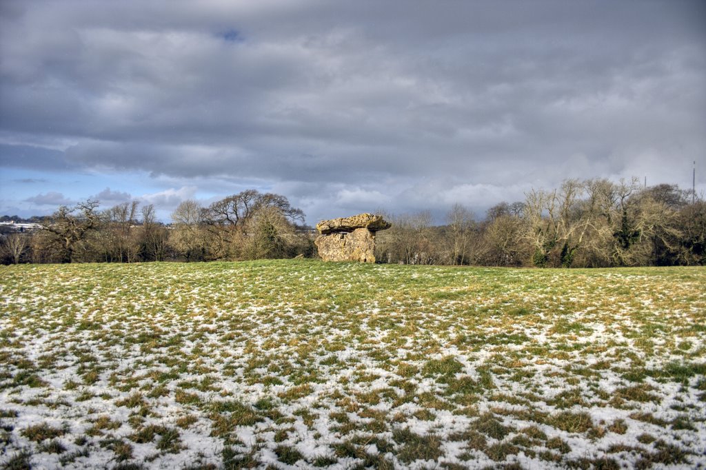 St Lythans burial chamber in the snow by fillup