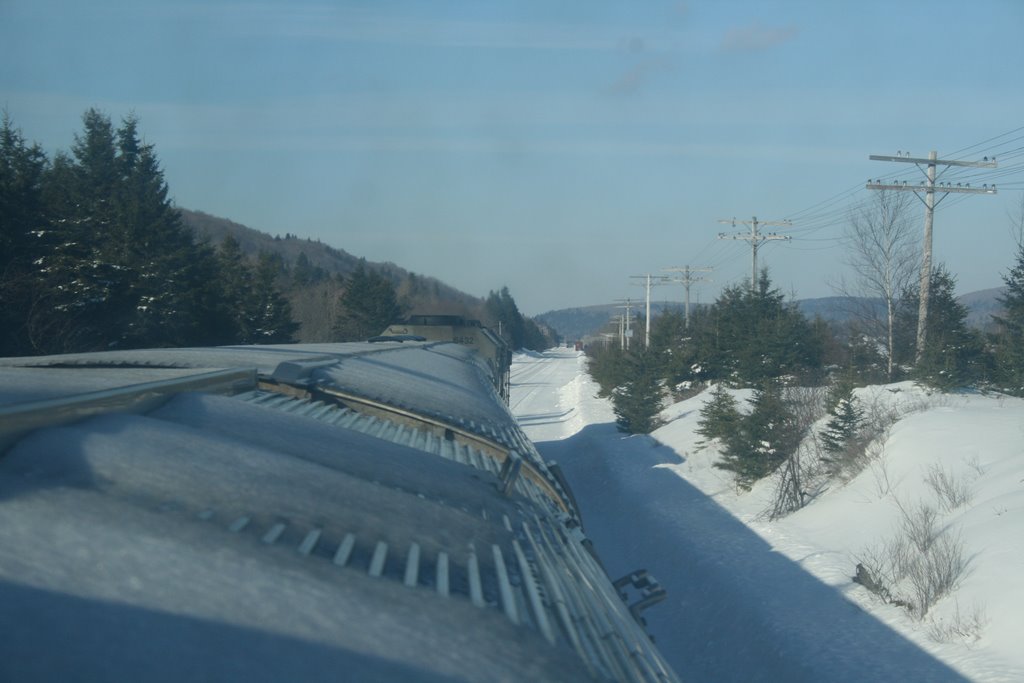 Train Passes by Folly Mountain by brianscottpettigrew