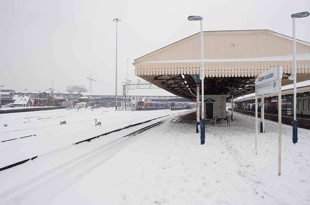 Clapham Junction station in the snow by Alex Schleif