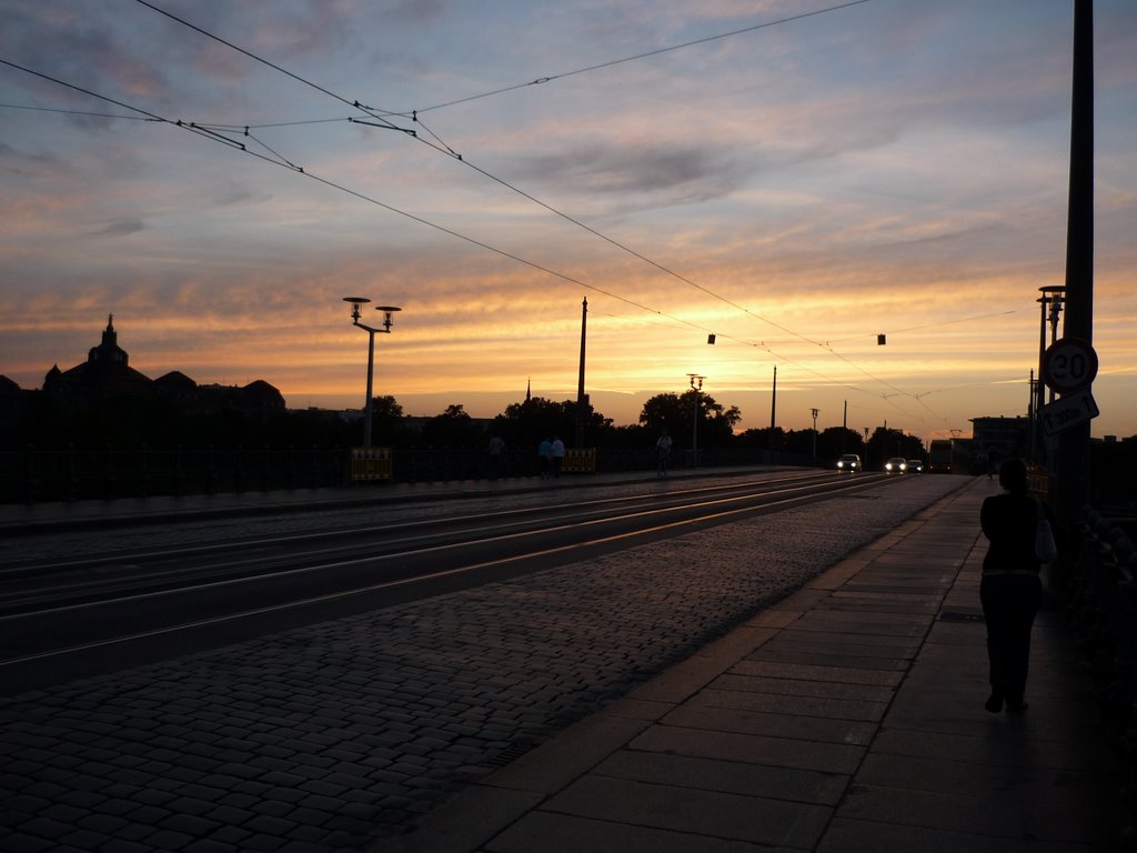 Dresden, Albertbrücke bei Sonnenuntergang by DDner