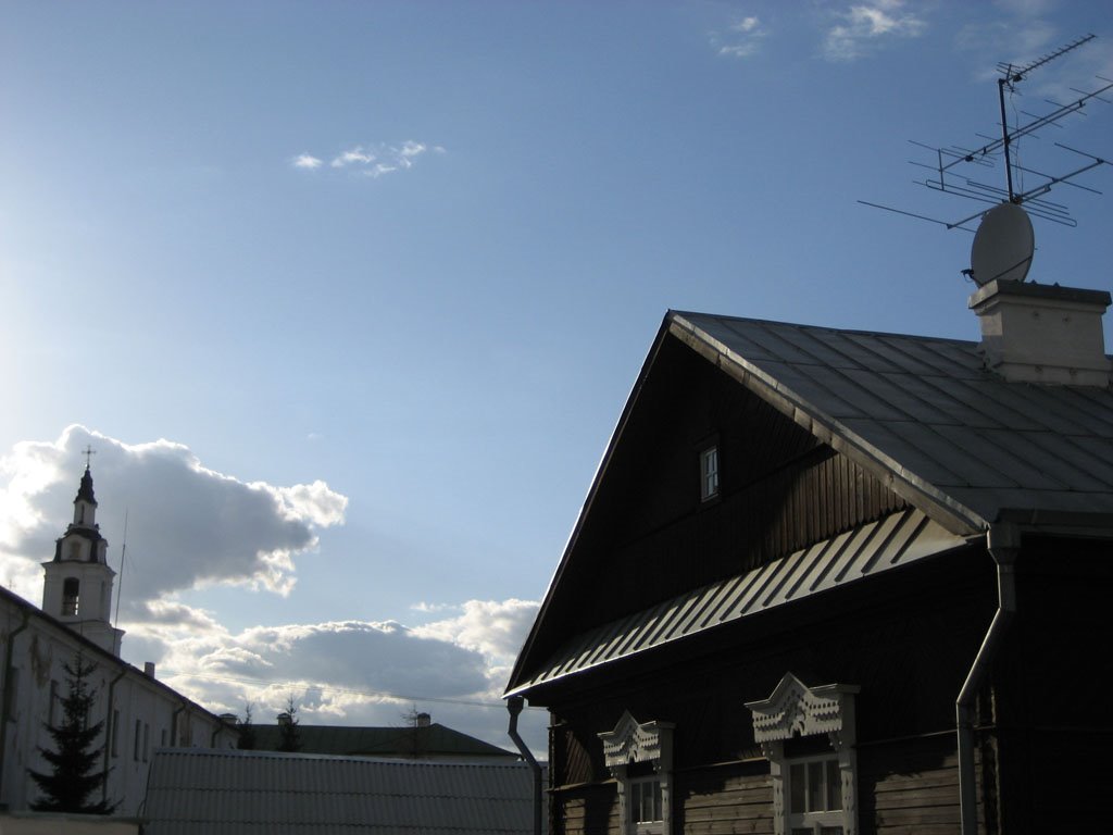 House of the tree and the Mensk's church by Plaschinsky