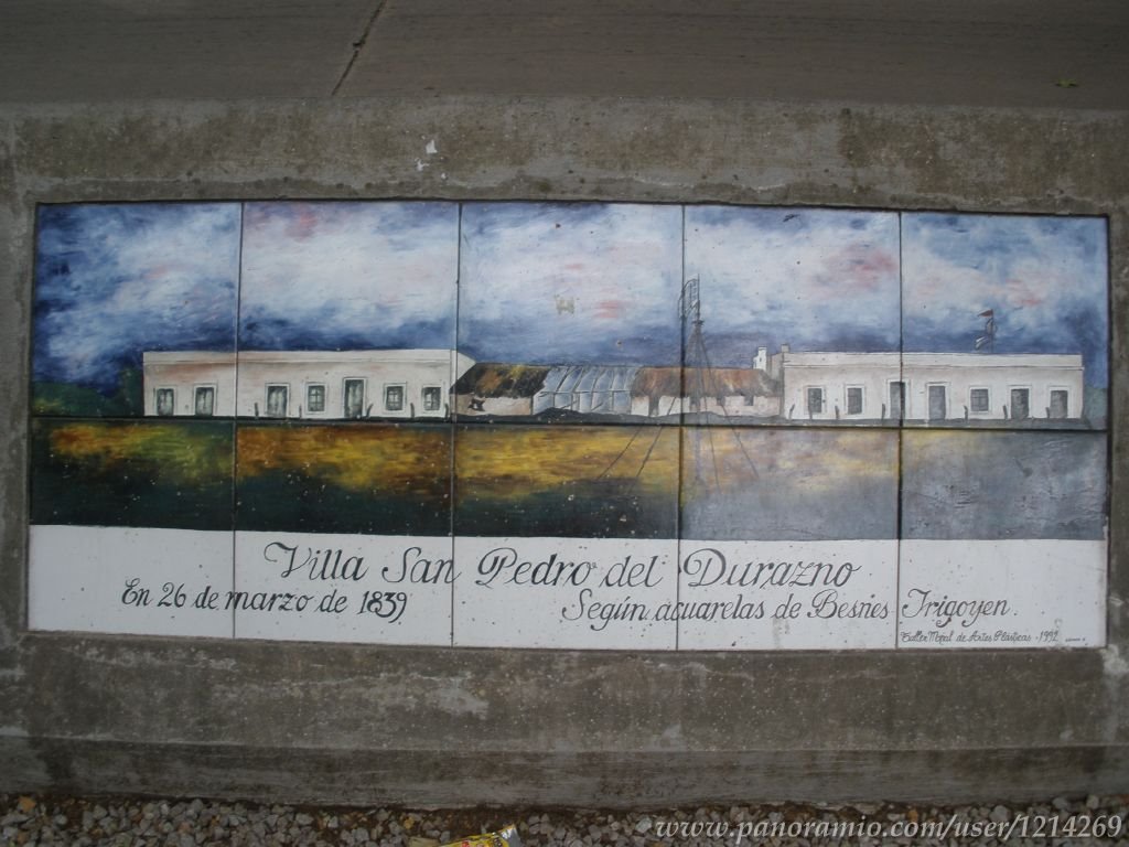 Mural de la "Villa San Pedro de Durazno" en 1839 by Diego González