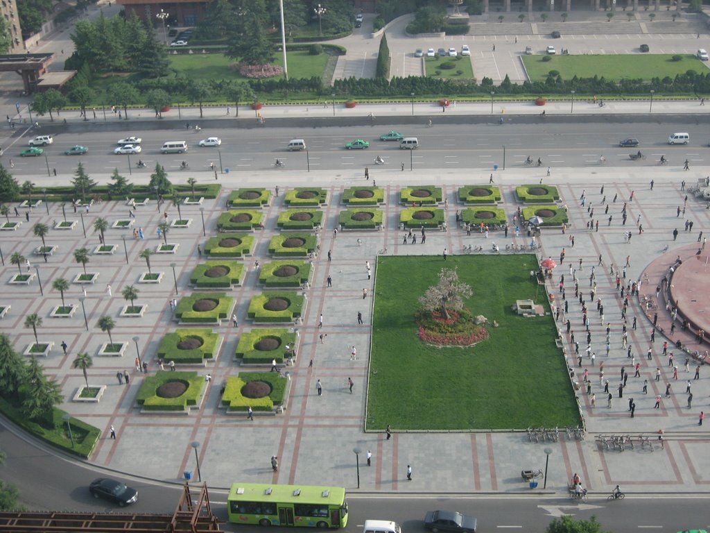 Xi'an Park from hotel window by dbschmidt