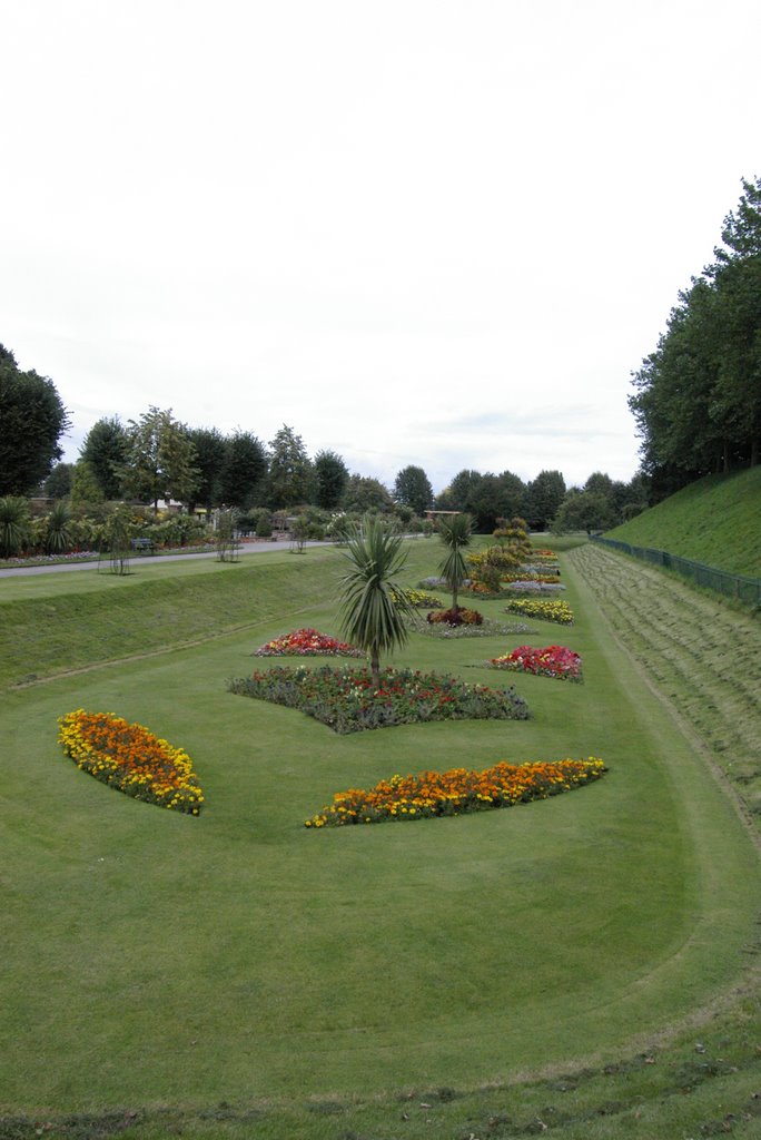 Flower displays in Castle Park Gardens, Colchester. September 2008 by Robert Shepter