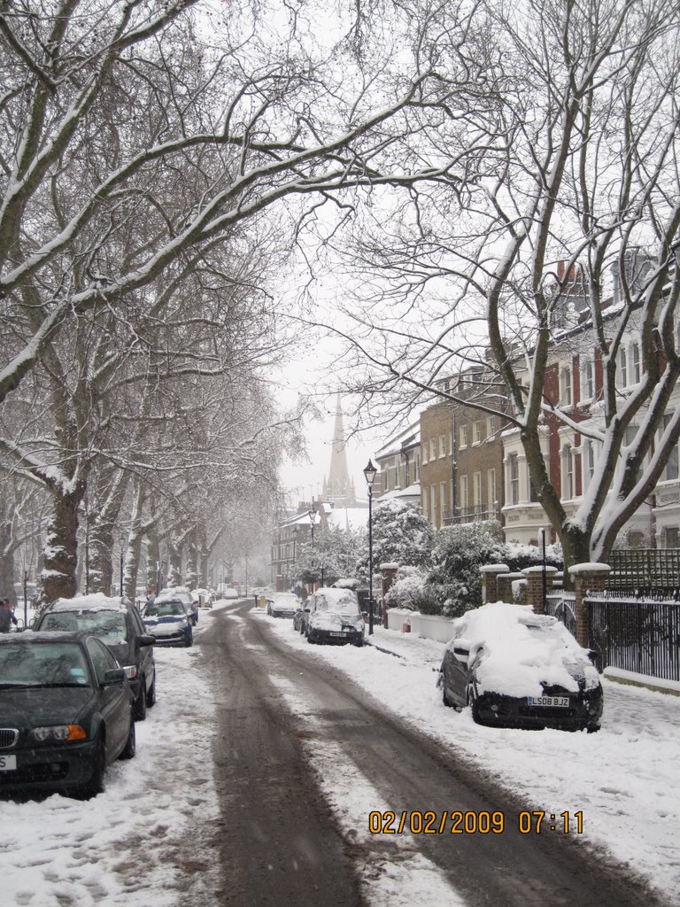 Snowfall on Brook Green by dlgeiling