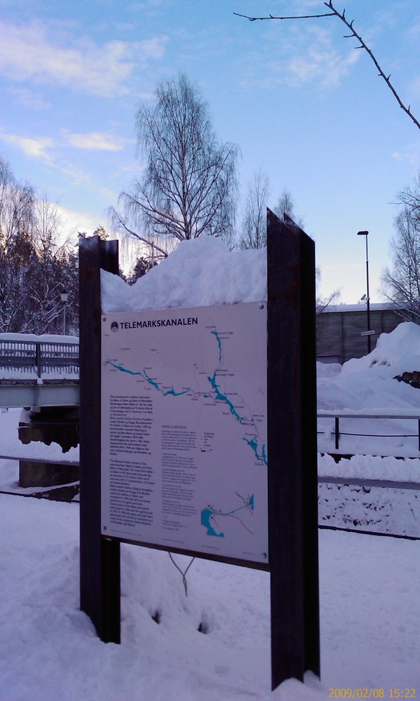 Map over Lake Norsjø by Skotfoss