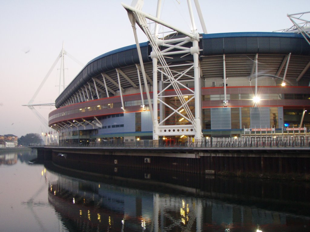 Millennium Stadium at dawn by Ibshadow