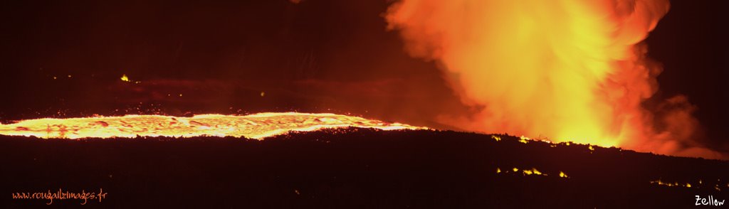 Eruption du piton de la Fournaise de avril 2007 depuis la RN2 (Rempart du Tremblet) by zellow