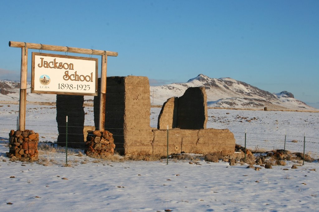 School at Rattlesnake Station and Teapot Dome in the background. by Barb Olmstead