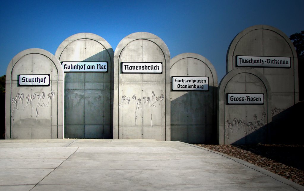 Radegast Station - The monument of Litzmannstadt Ghetto - Tables with the names of Nazi death camps to which Jews were exporting from Litzmannstadt Ghetto by Piotr Klys