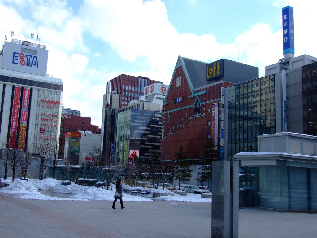 In Front of Sapporo Station by Chouden Boy