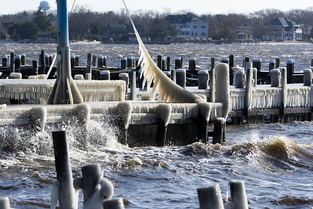 Cold, Windy Day on Toms River by Bob Engelbart