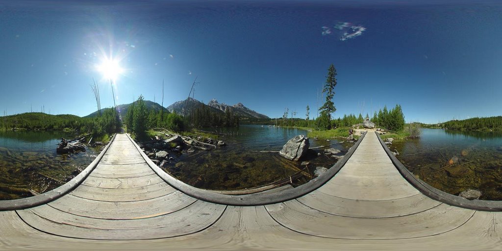 On the bridge at Taggart Lake Panorama, Grand Tetons, WY by packard33