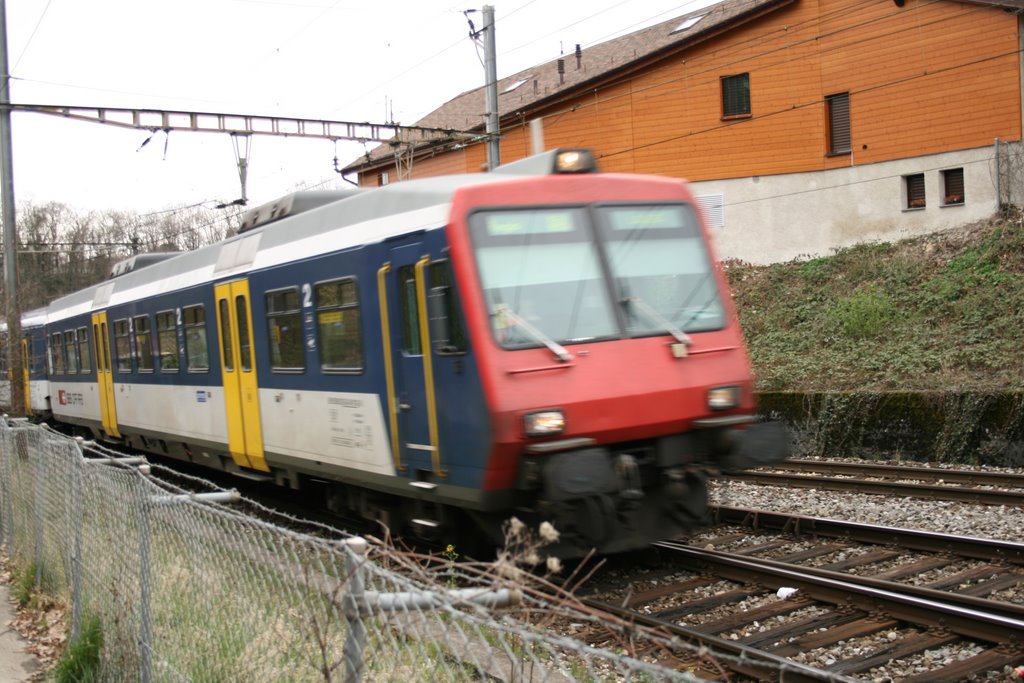 Train reliant Pont-Rouge à Coppet by Topoguide