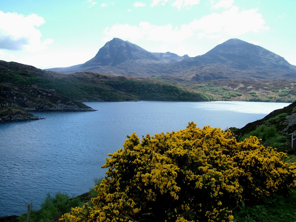 Quinag over Loch a` Chairn Bhain 20th May 2006 by alan drury