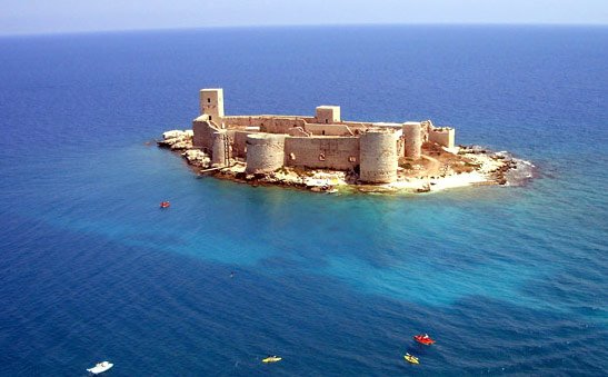 Kızkalesi havadan görünüm- Maiden's castle view from sky by mersinly2010