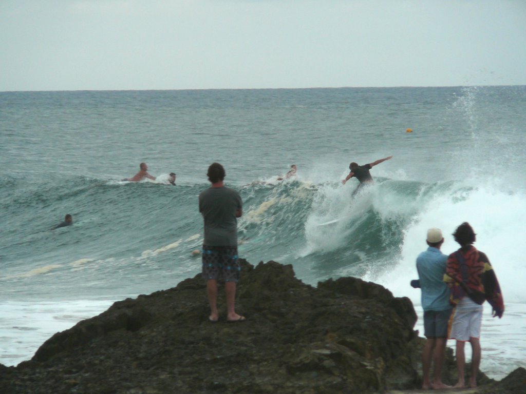 Surfing at Snapper Rocks by Peter Sonners