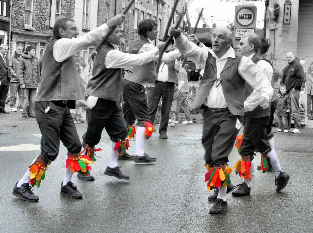 Morris dancers at the Woolsack races by Cat Perkinton