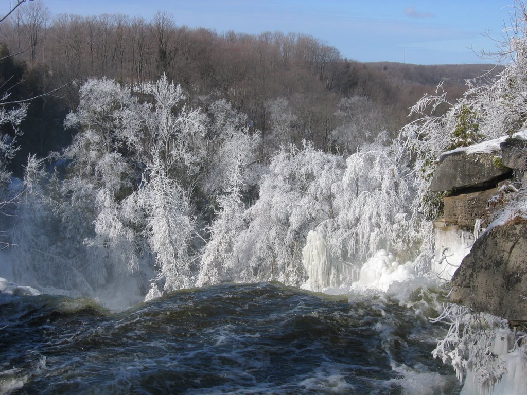 Lots of Water Over Inglis Falls by Tim Hutchins