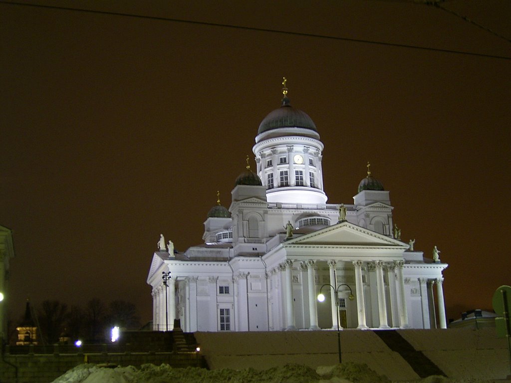 Helsinki Dom - Lutheran Cathedral in winter night by dragstar