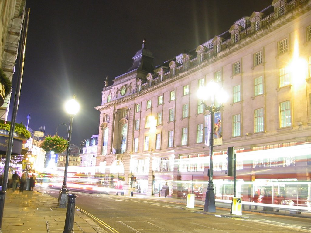 Nightly view of Regent Street towards Piccadilly Circus by Marco Anastasi