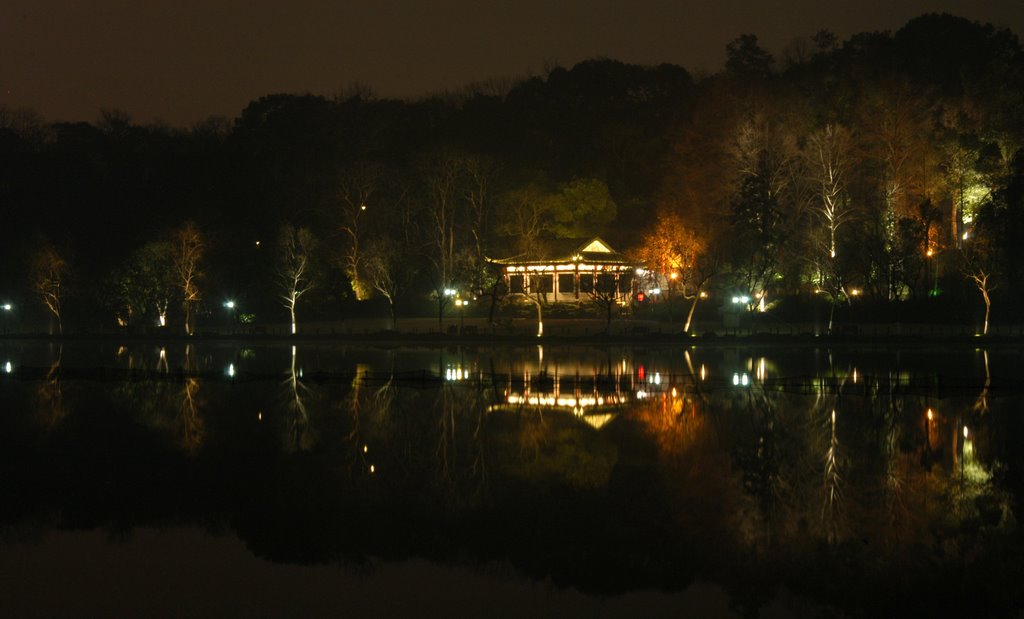 镜湖亭夜景 The night scenery of Jinghu Pavilion（2009元宵 Lantern Festival ） by 如歌