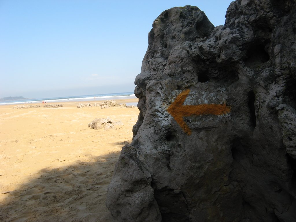 Long walk on the beach to Noja, Camino de Santiago by Ilona Serwicka