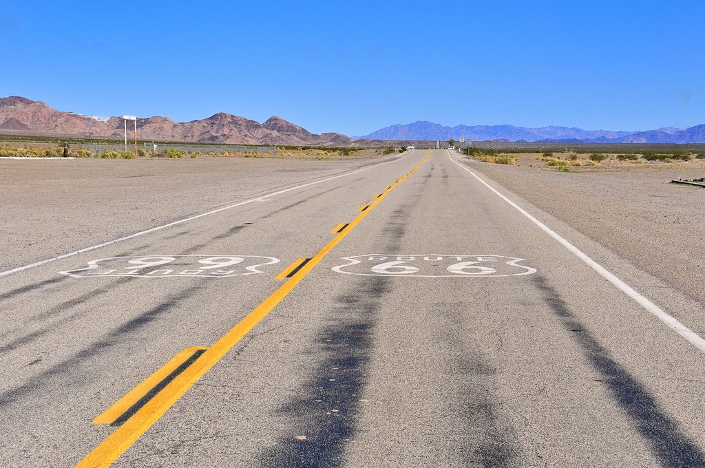 Looking easterly along Route 66 from Roy’s Café by Fred Henstridge