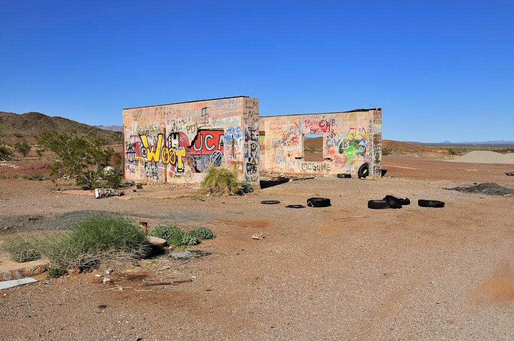 Remnants of the service station at the 1300 foot summit by Fred Henstridge