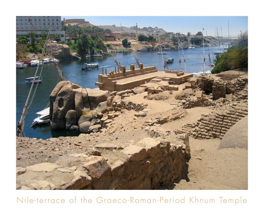 Abu, Nile terrace of the Graeco-Roman-period Khnum Temple by earthpics