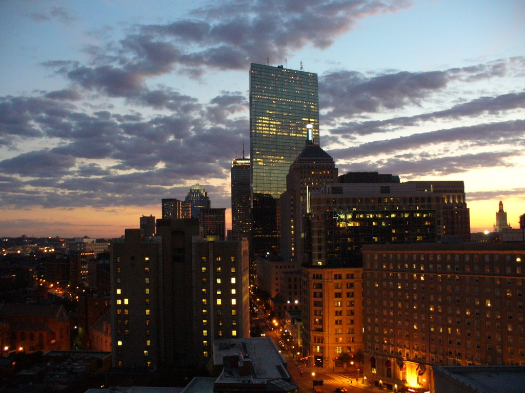 Clouds, glass, city lights and missing sun - from Radisson Hotel-aug. 2005 by adutza01