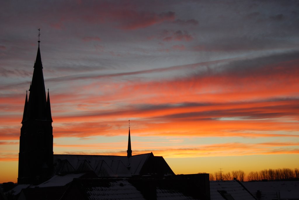 Haltern's Church in Winter lights by danmeyhaltern