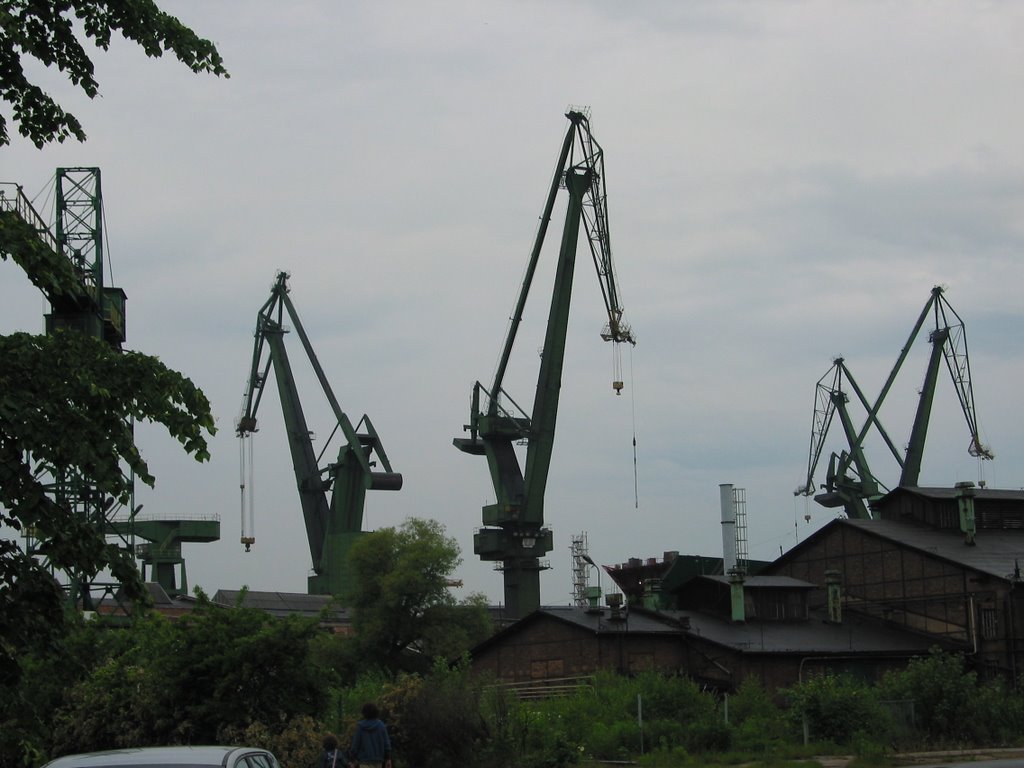 Shipyard Cranes in Gdansk by tarasiewicz