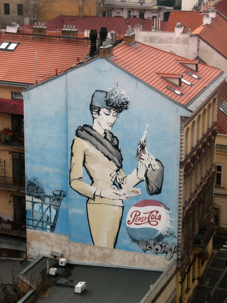 Old pepsi ad seen from tower by EvertSchippers